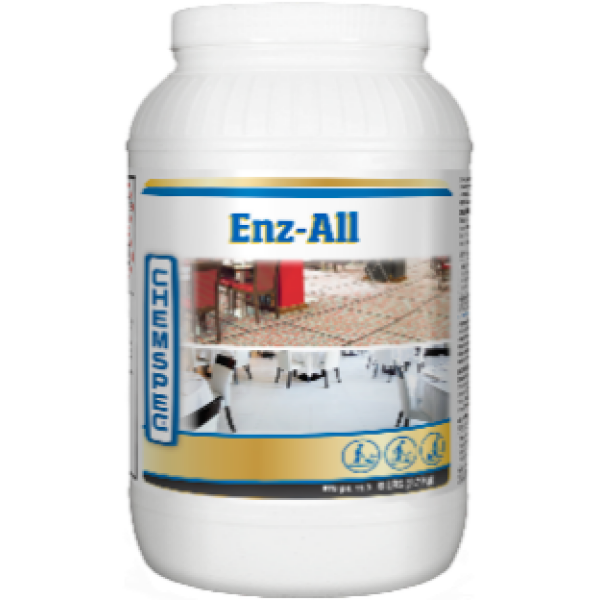 ENZ-ALL -הינו חומר לניקוי כתמים מן החי והצומחה לריכוך ופירוק כתמים חלבוניים מן החי והצומח